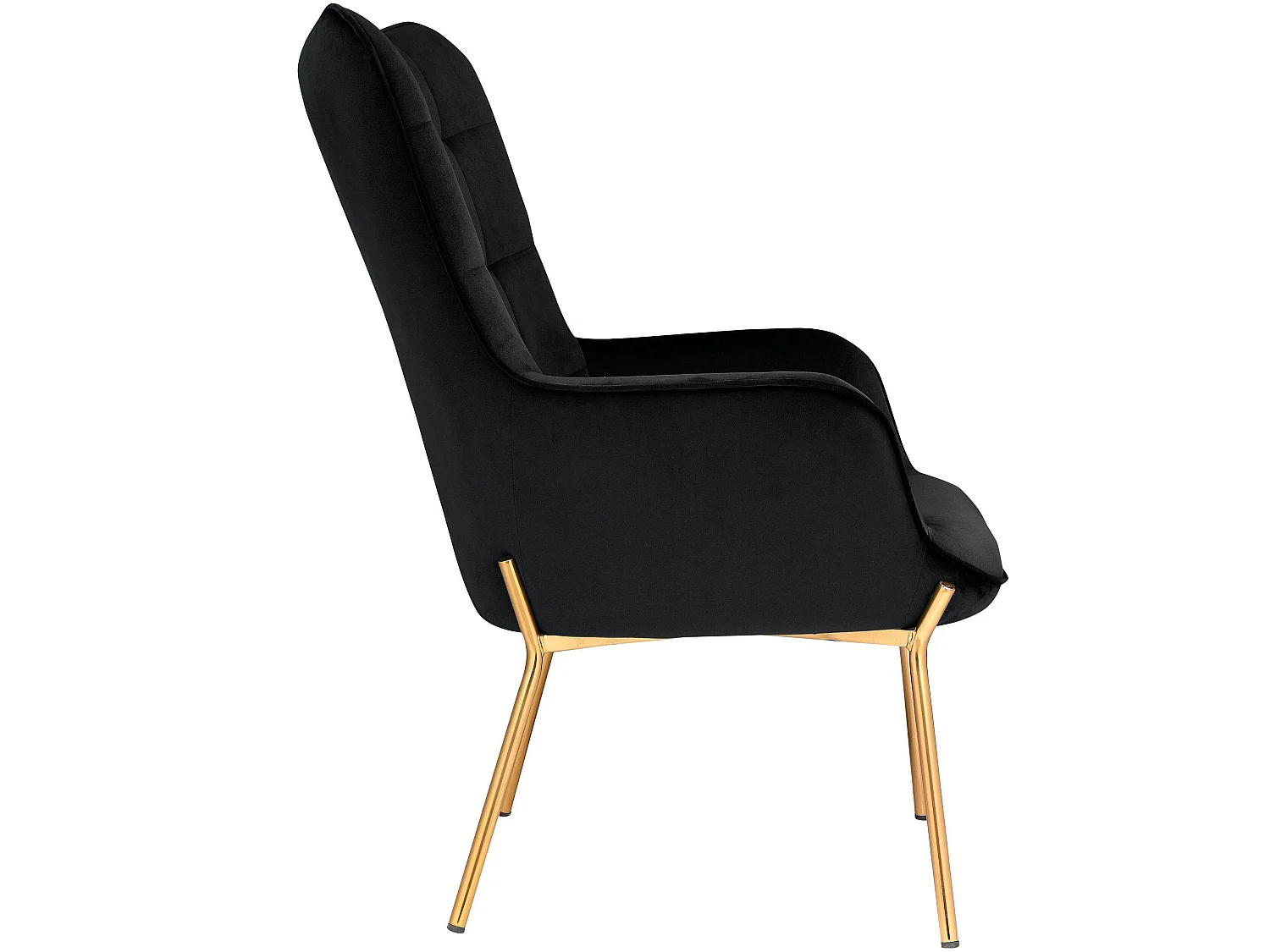 Cadeira decorativa com estofo em veludo preto