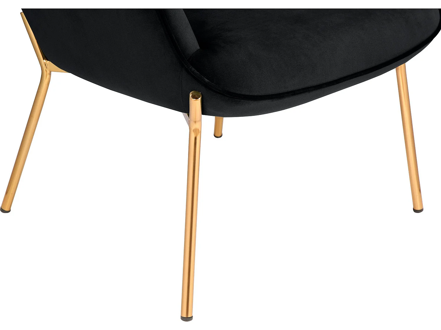 Cadeira decorativa com estofo em veludo preto