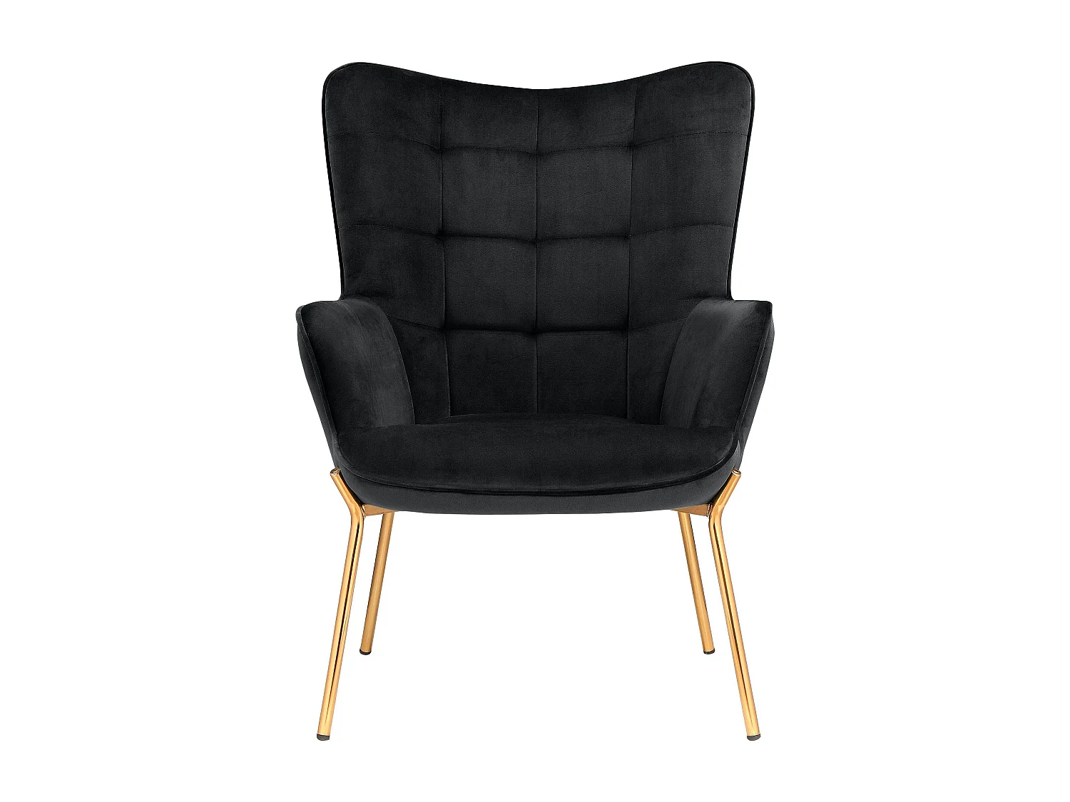 Gepolsterter Akzentstuhl aus Samt, schwarz