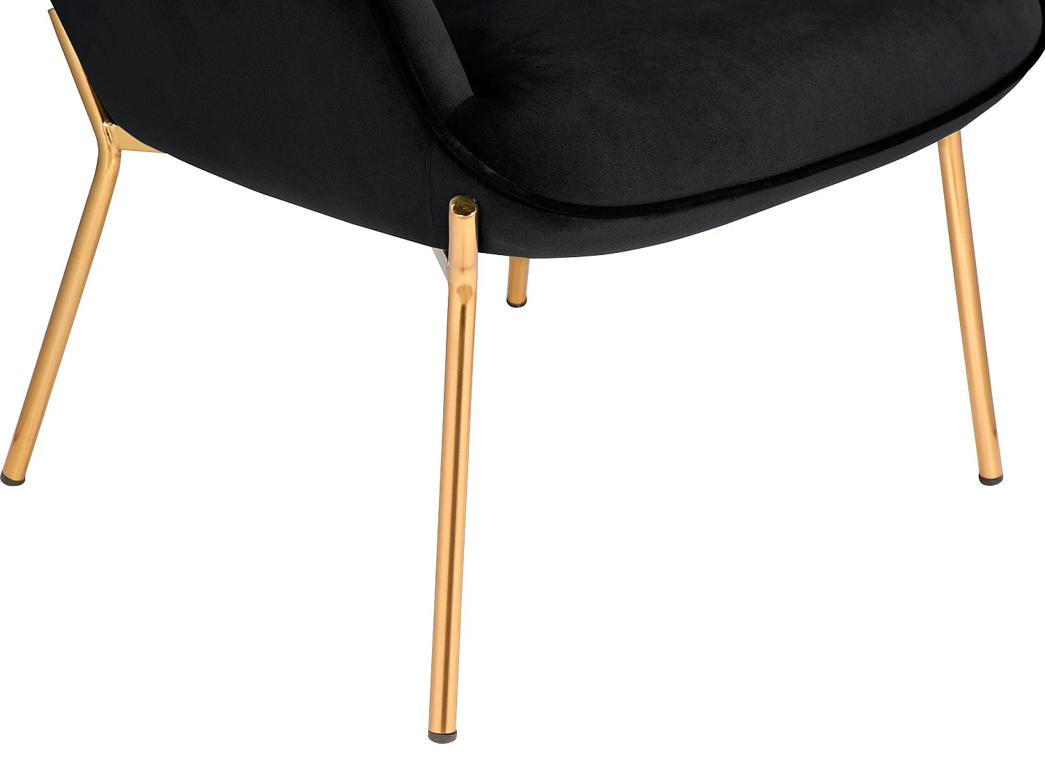Gepolsterter Akzentstuhl aus Samt, schwarz