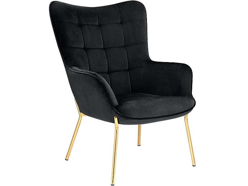 Boris | Chaise d'appoint rembourrée en velours noir