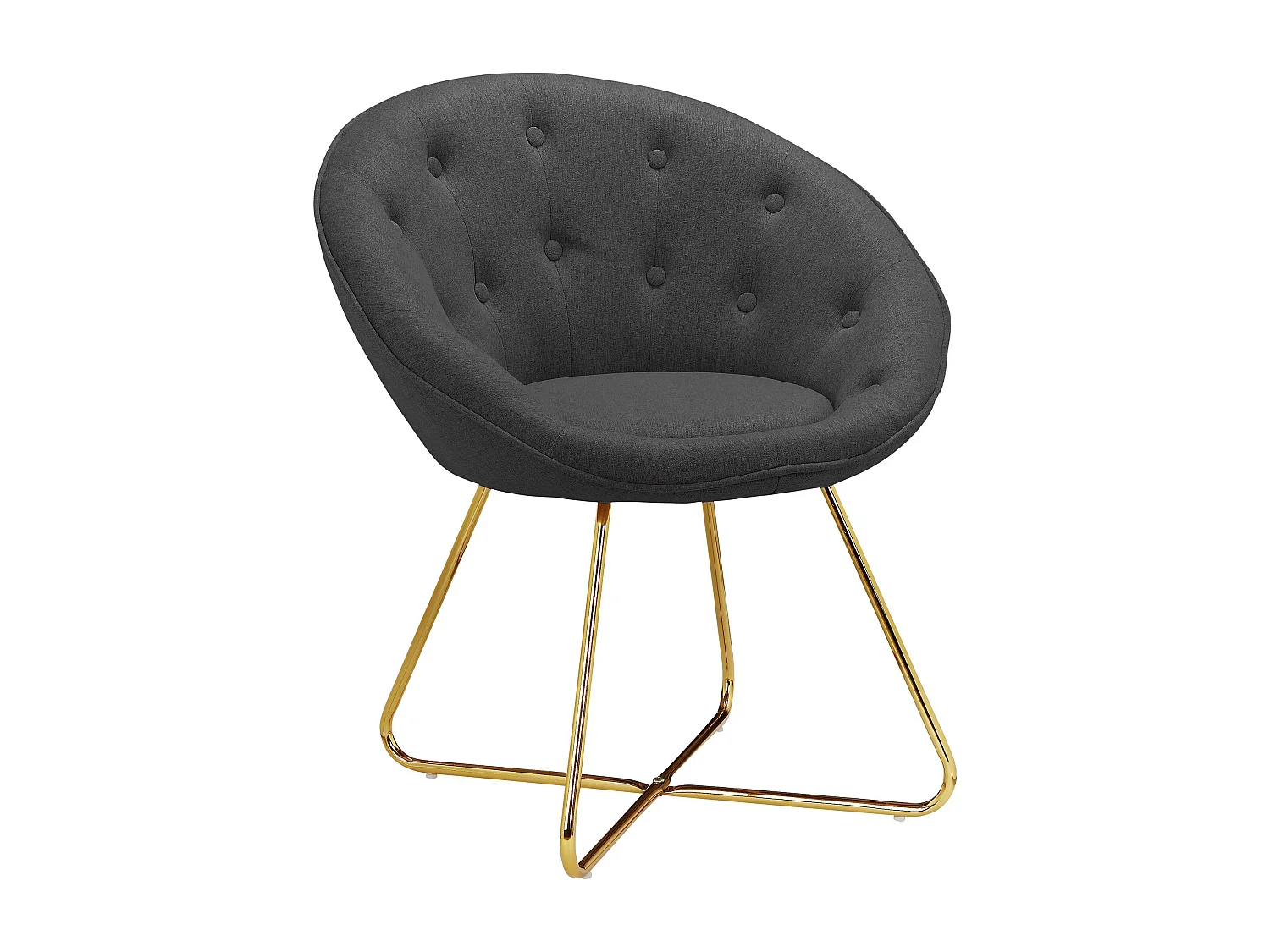 Poltroncina imbottita in tessuto effetto lana antracite