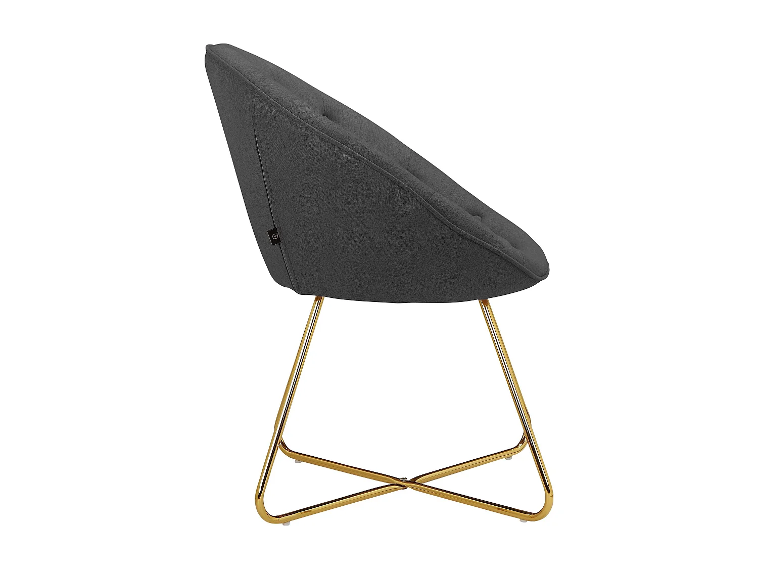 Tigela | Chaise d'appoint rembourrée en tissu aspect laine anthracite