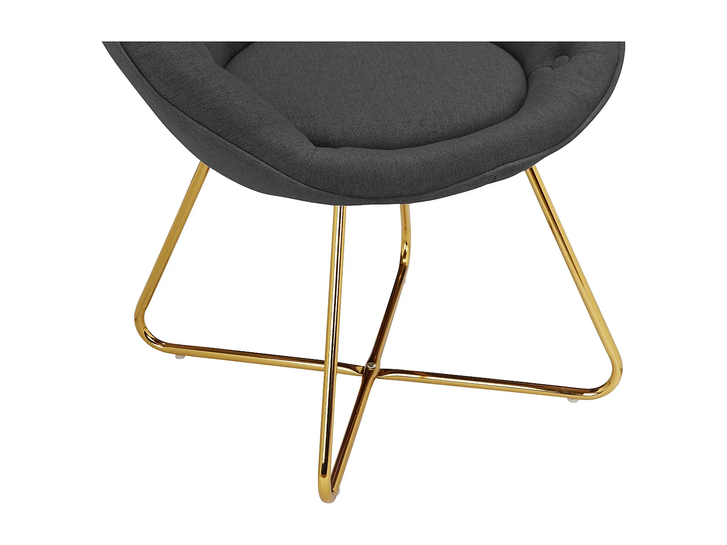 Tigela | Chaise d'appoint rembourrée en tissu aspect laine anthracite