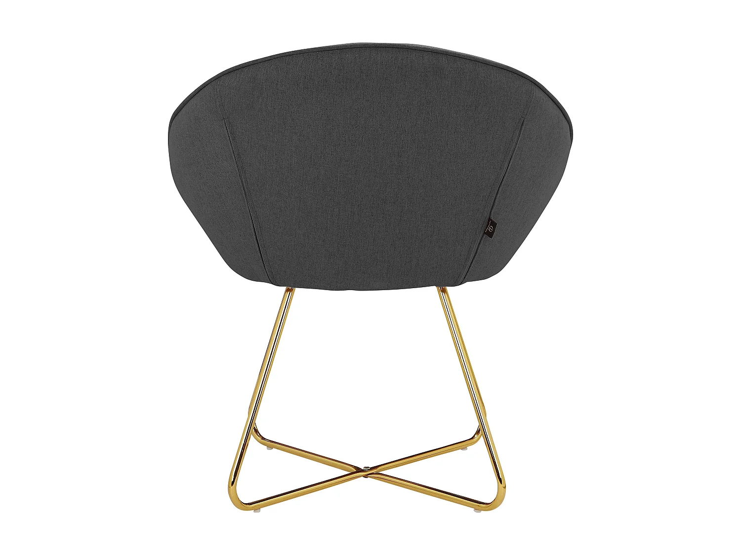 Tigela | Chaise d'appoint rembourrée en tissu aspect laine anthracite