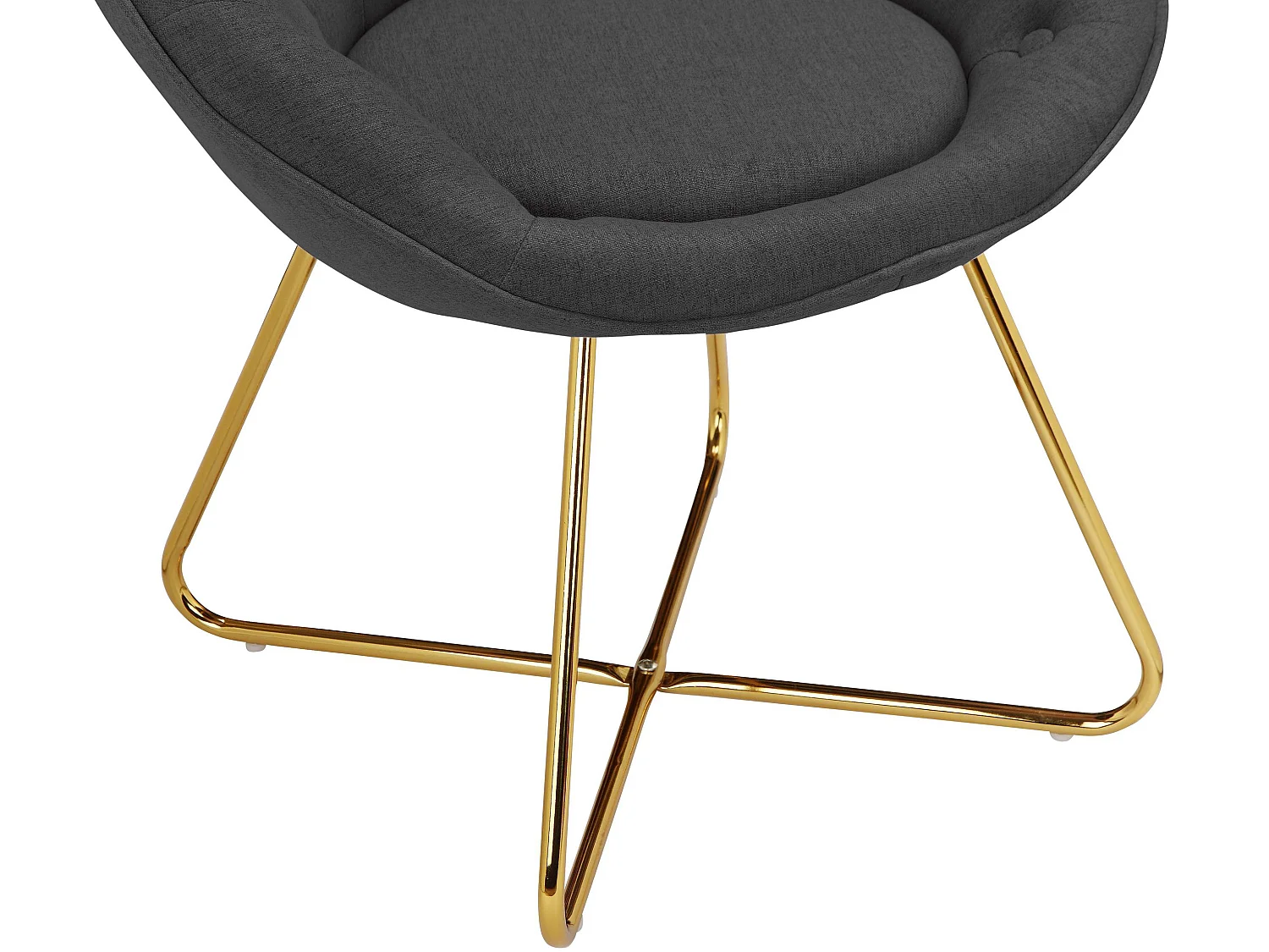 Tigela | Chaise d'appoint rembourrée en tissu aspect laine anthracite