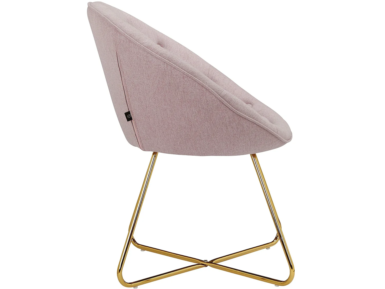 Silla decorativa tapizada en tejido con aspecto de lana rosa