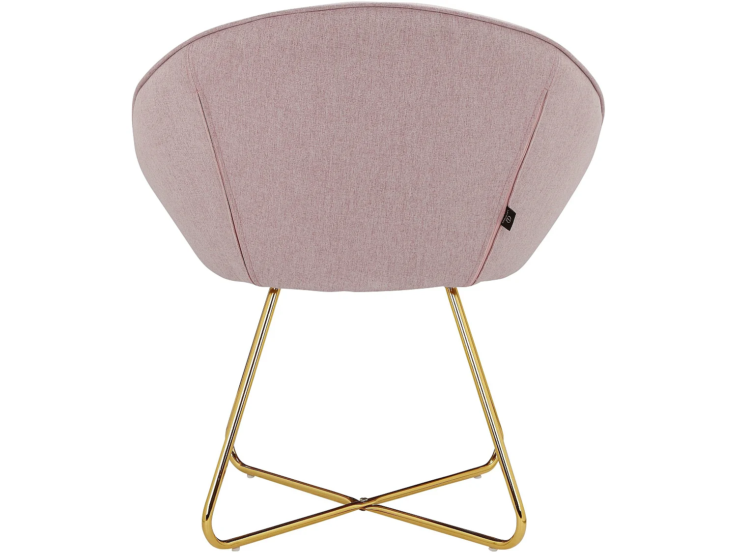 Silla decorativa tapizada en tejido con aspecto de lana rosa