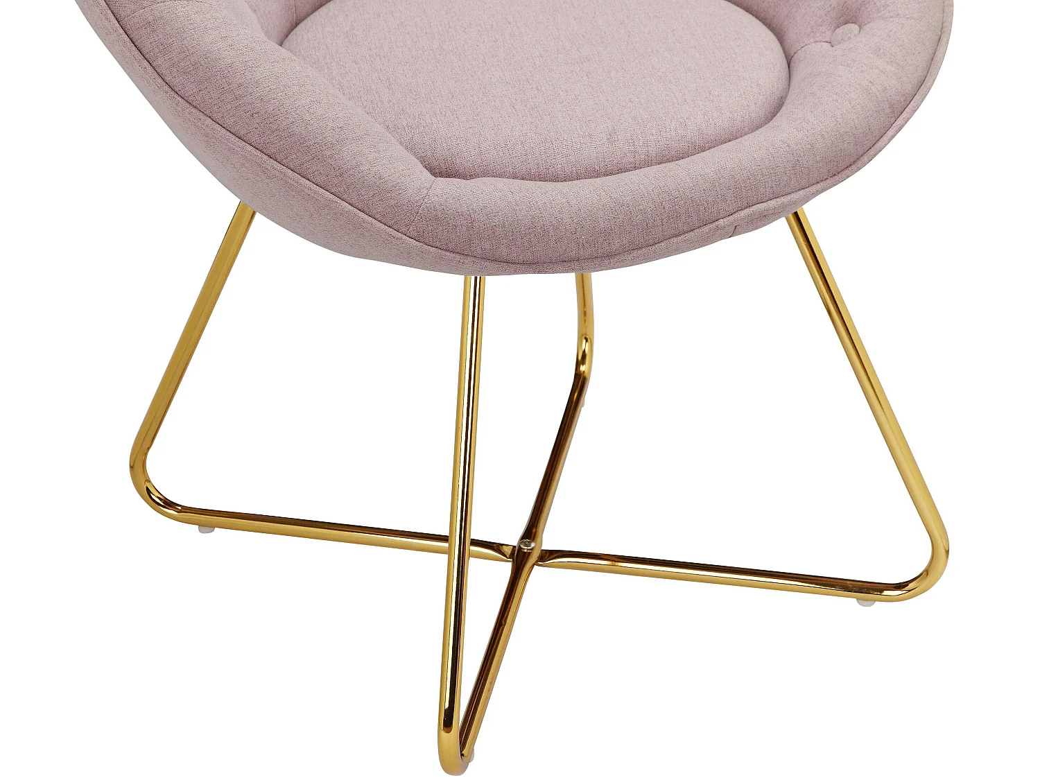 Silla decorativa tapizada en tejido con aspecto de lana rosa