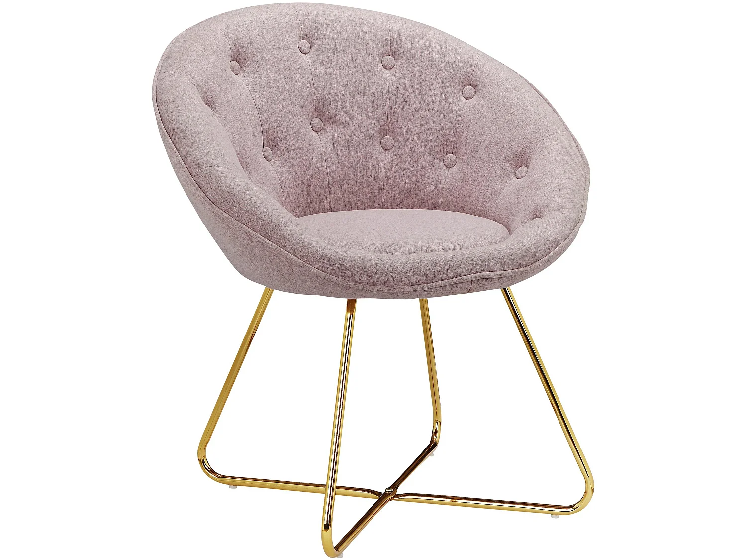 Silla decorativa tapizada en tejido con aspecto de lana rosa