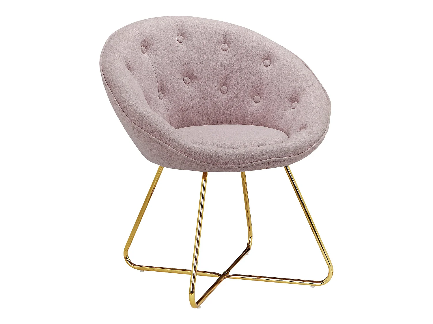 Tigela | Chaise d'appoint rembourrée en tissu aspect laine rose