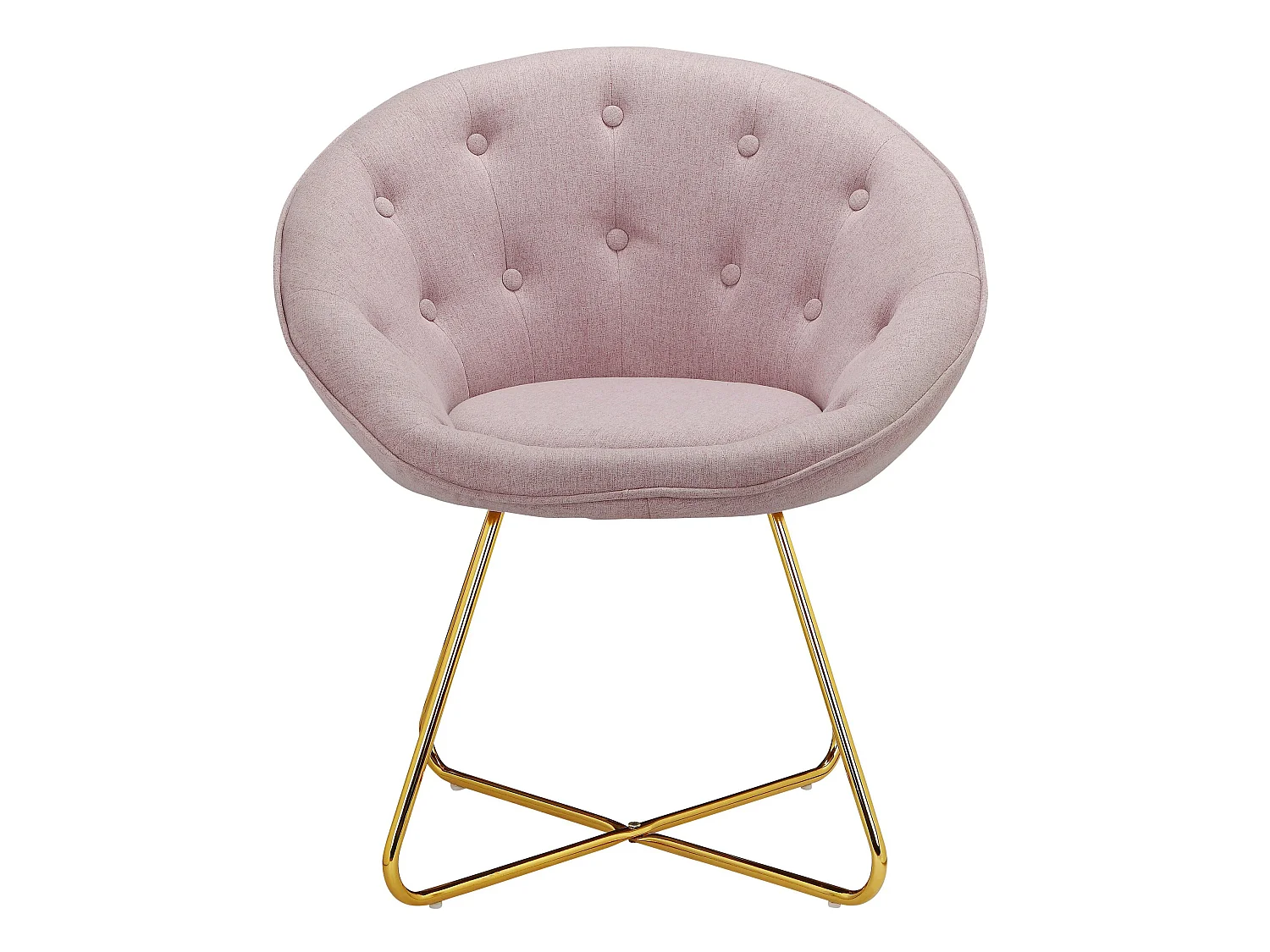 Tigela | Chaise d'appoint rembourrée en tissu aspect laine rose