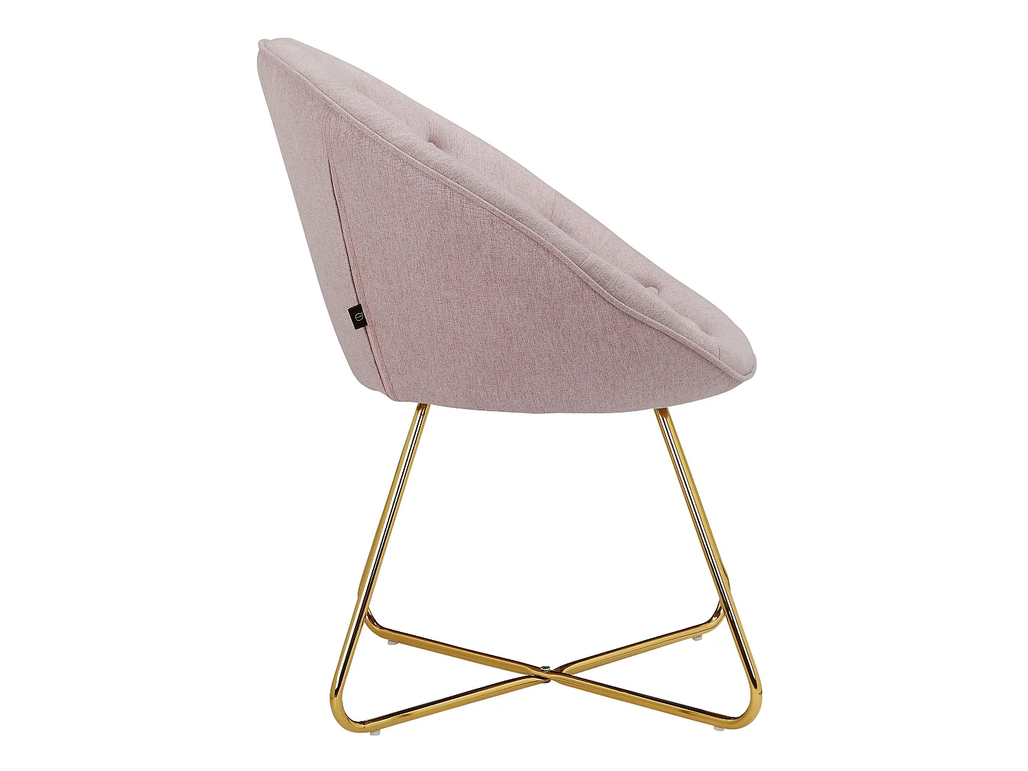 Tigela | Chaise d'appoint rembourrée en tissu aspect laine rose