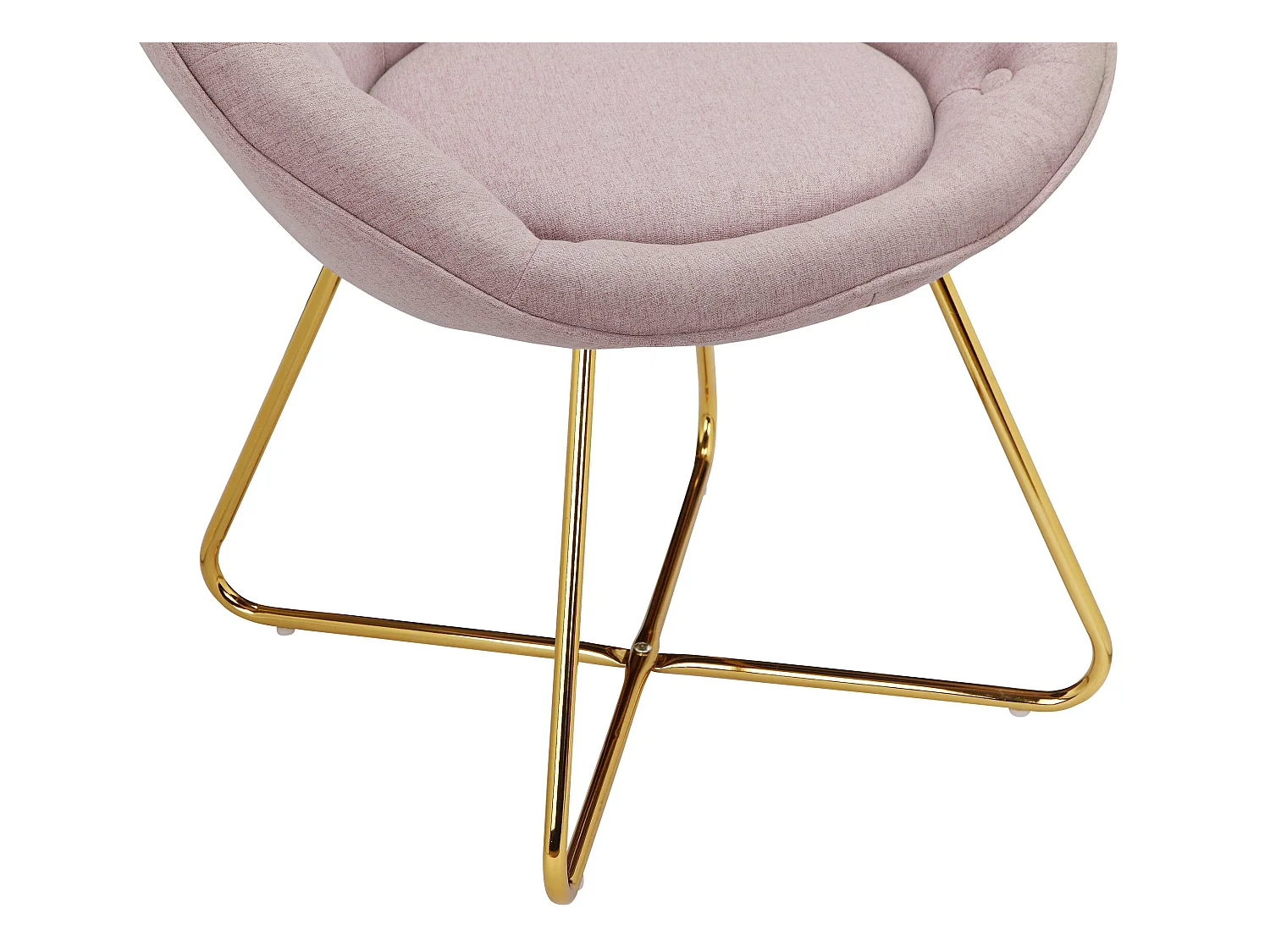 Tigela | Chaise d'appoint rembourrée en tissu aspect laine rose