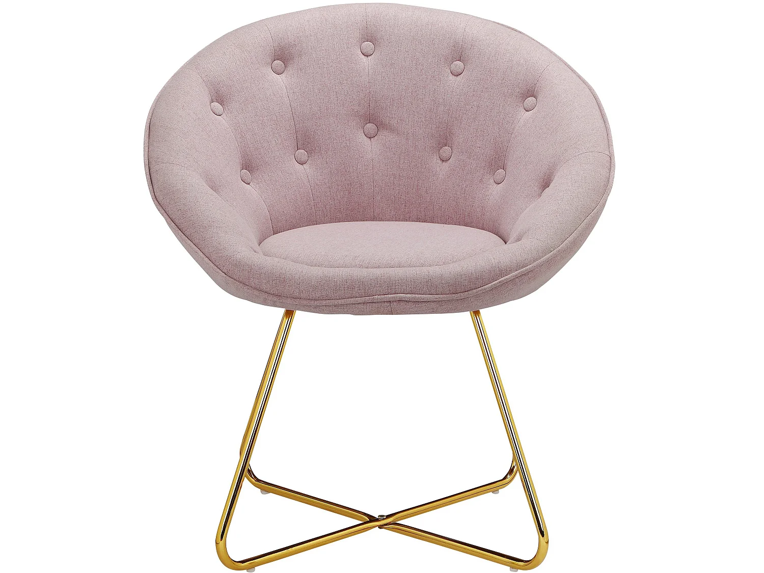 Tigela | Chaise d'appoint rembourrée en tissu aspect laine rose