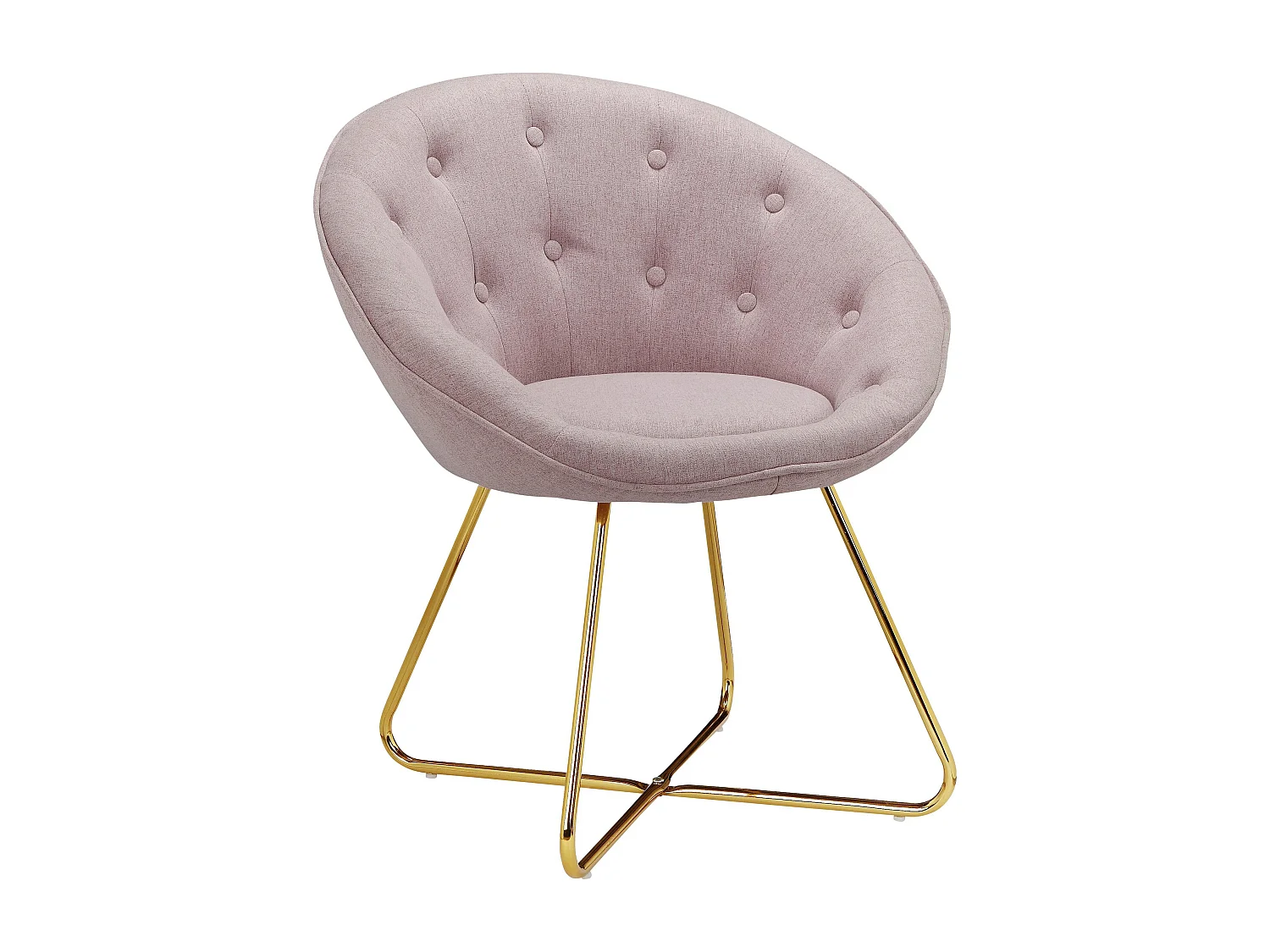 Tigela | Chaise d'appoint rembourrée en tissu aspect laine rose