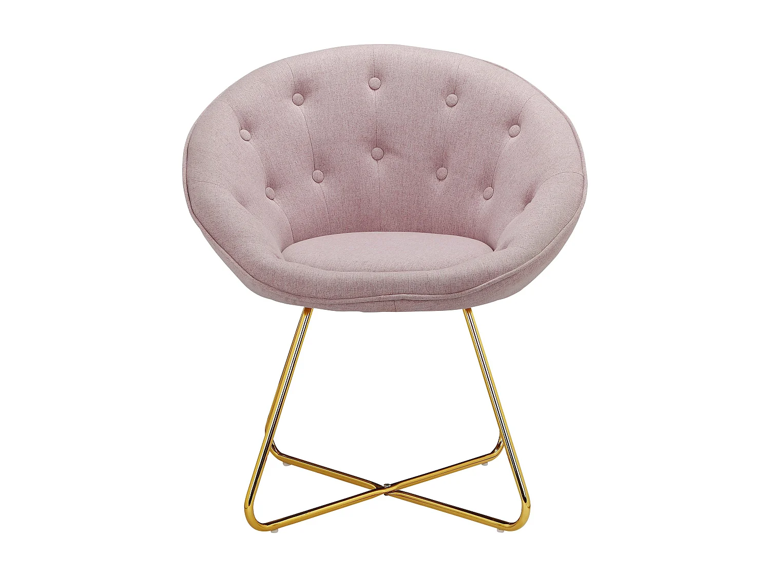 Tigela | Chaise d'appoint rembourrée en tissu aspect laine rose