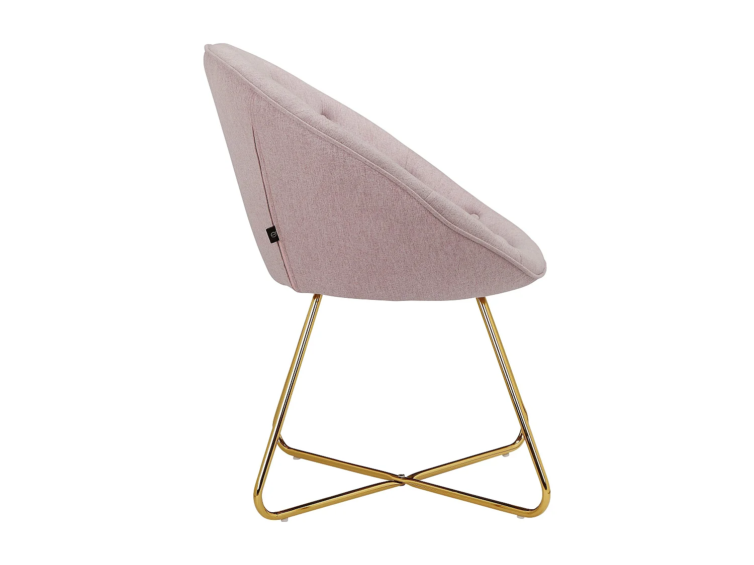 Tigela | Chaise d'appoint rembourrée en tissu aspect laine rose