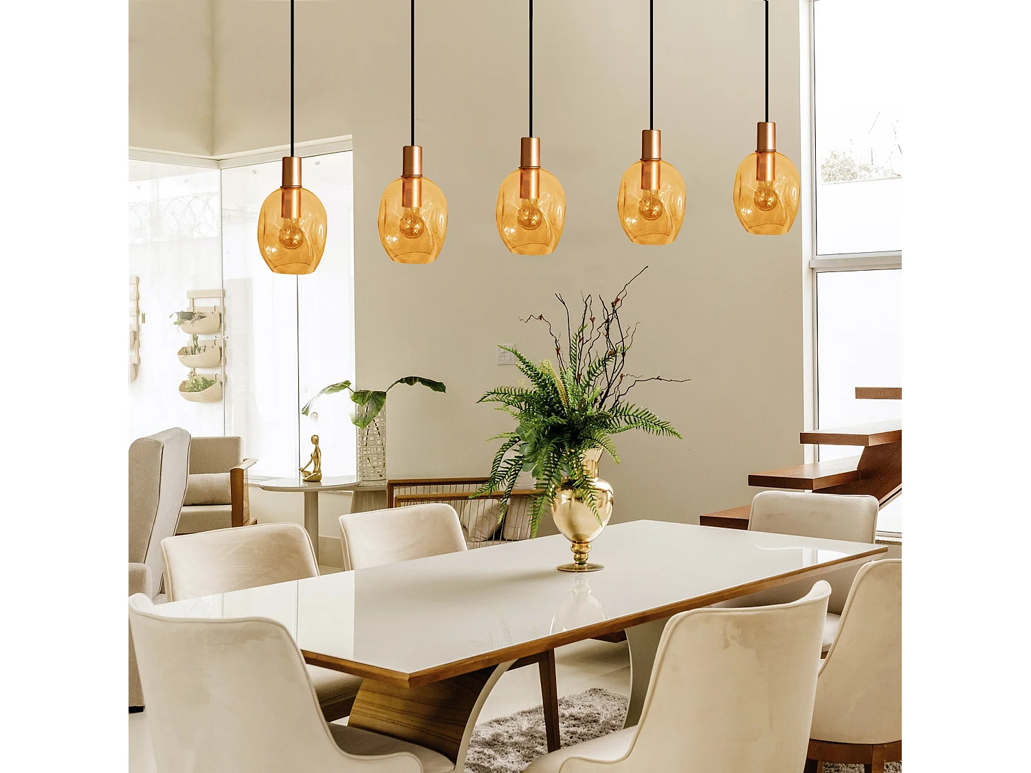 Suspensão TOSEL  VINGOLF vidro bar cinza D60 x  H100  cm