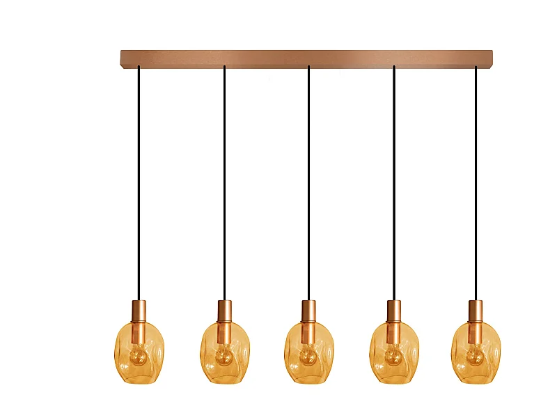 Suspensão TOSEL  VINGOLF vidro bar cinza D60 x  H100  cm