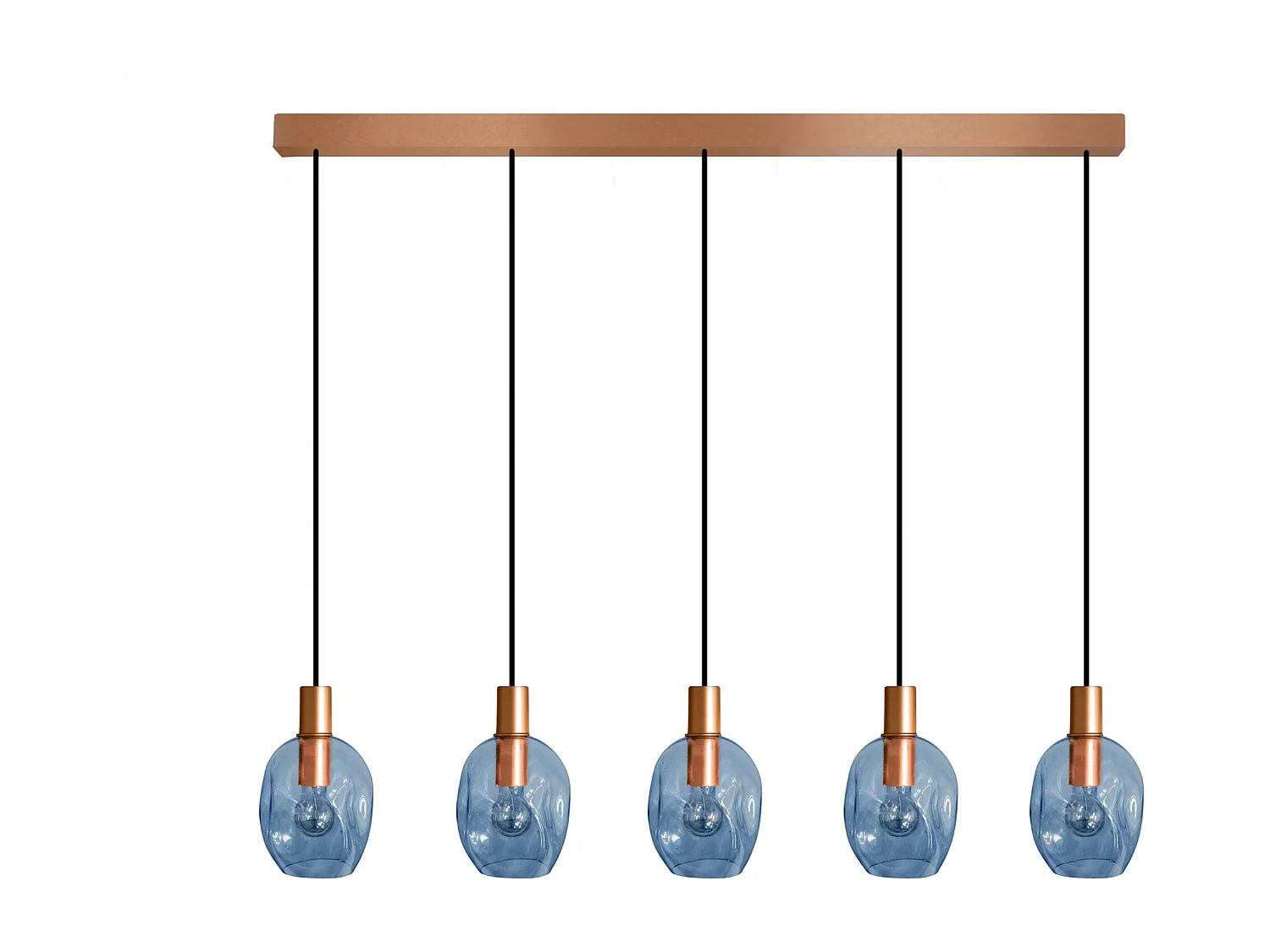 Lámpara de Araña  TOSEL ,metal y cristal,Azul ,P100xD20xD60cm