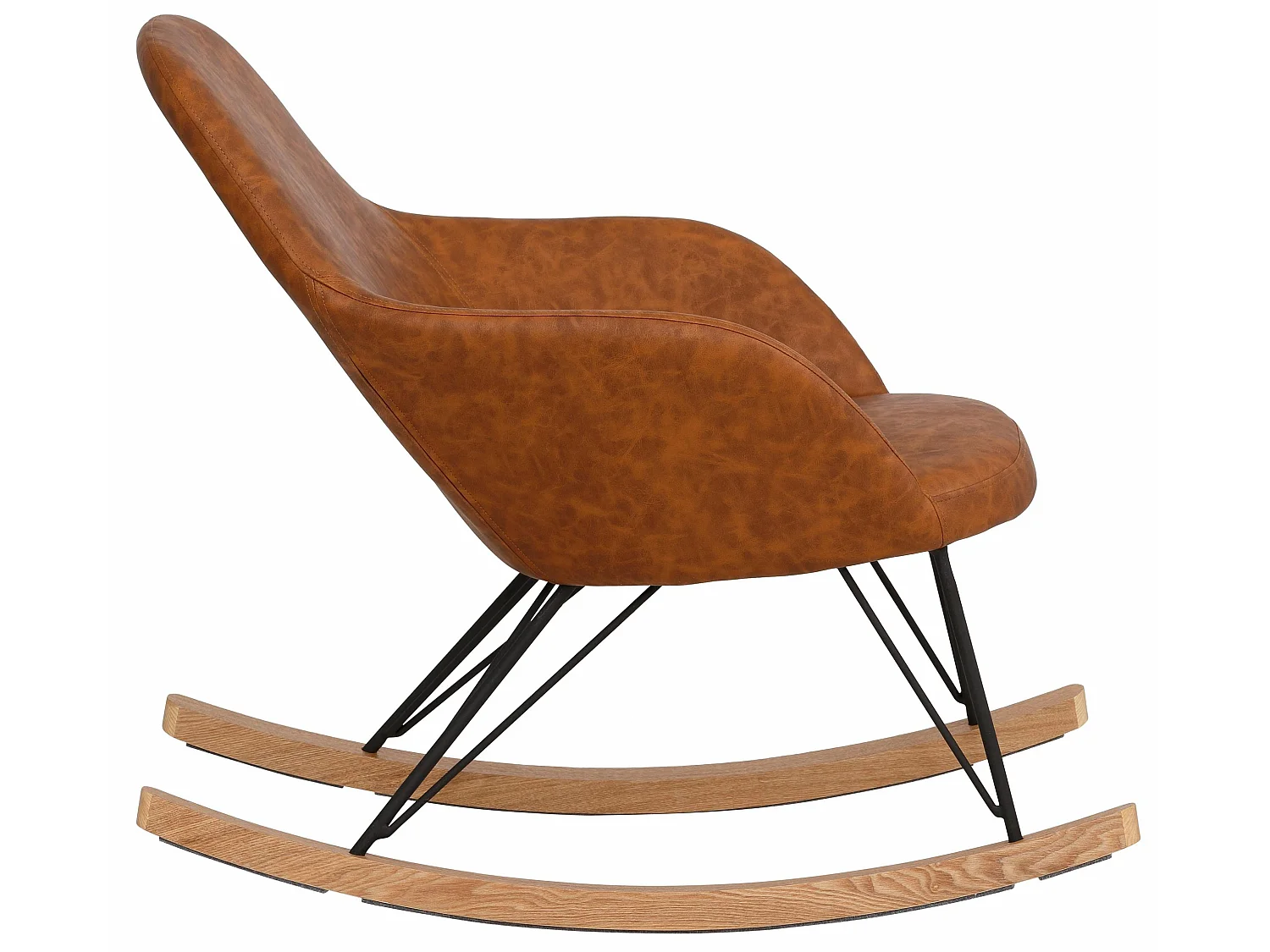 Tampa | Fauteuil à bascule en PU cognac