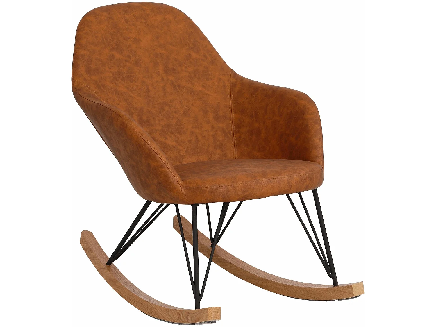 Tampa | Fauteuil à bascule en PU cognac