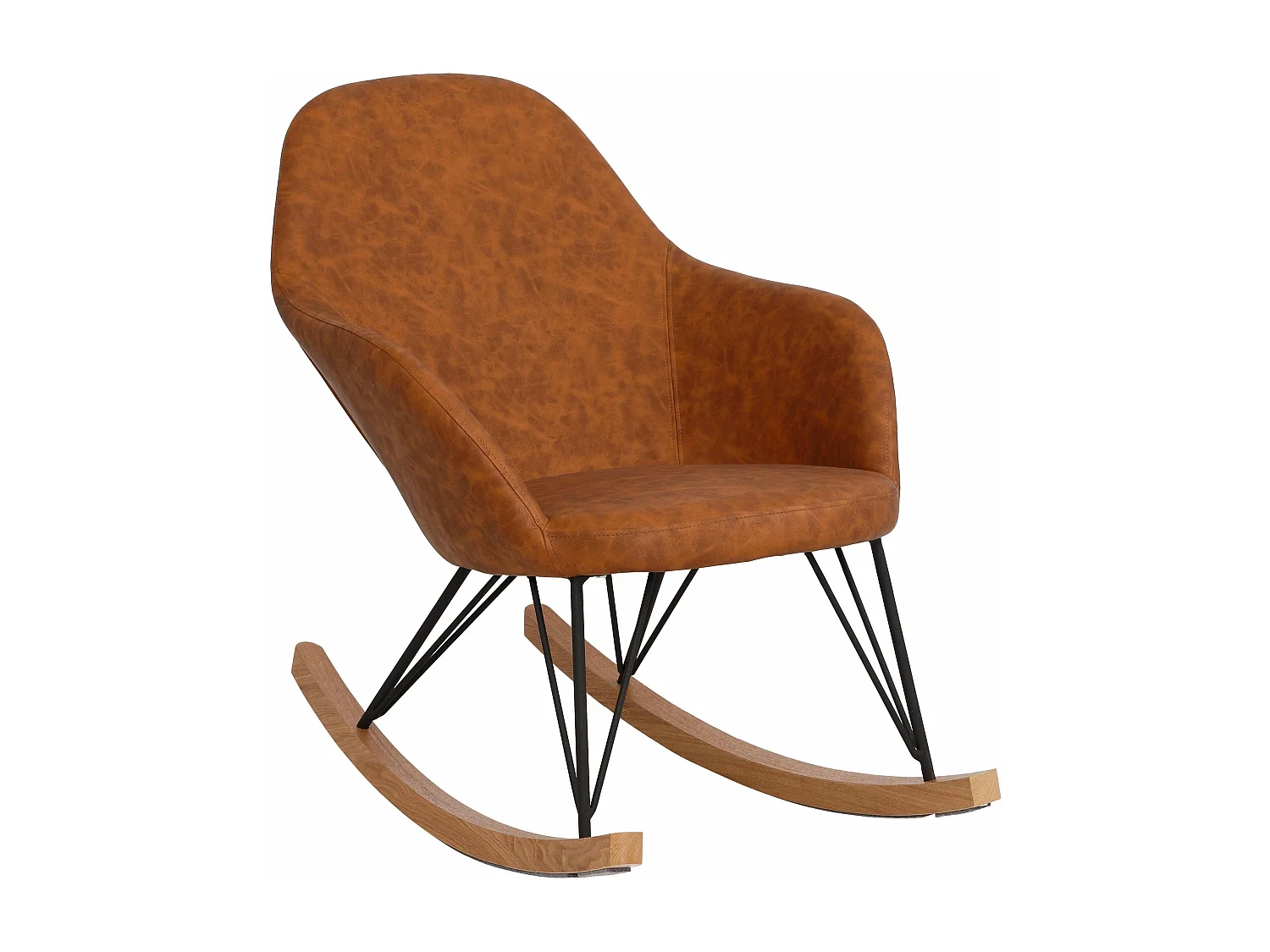 Tampa | Fauteuil à bascule en PU cognac