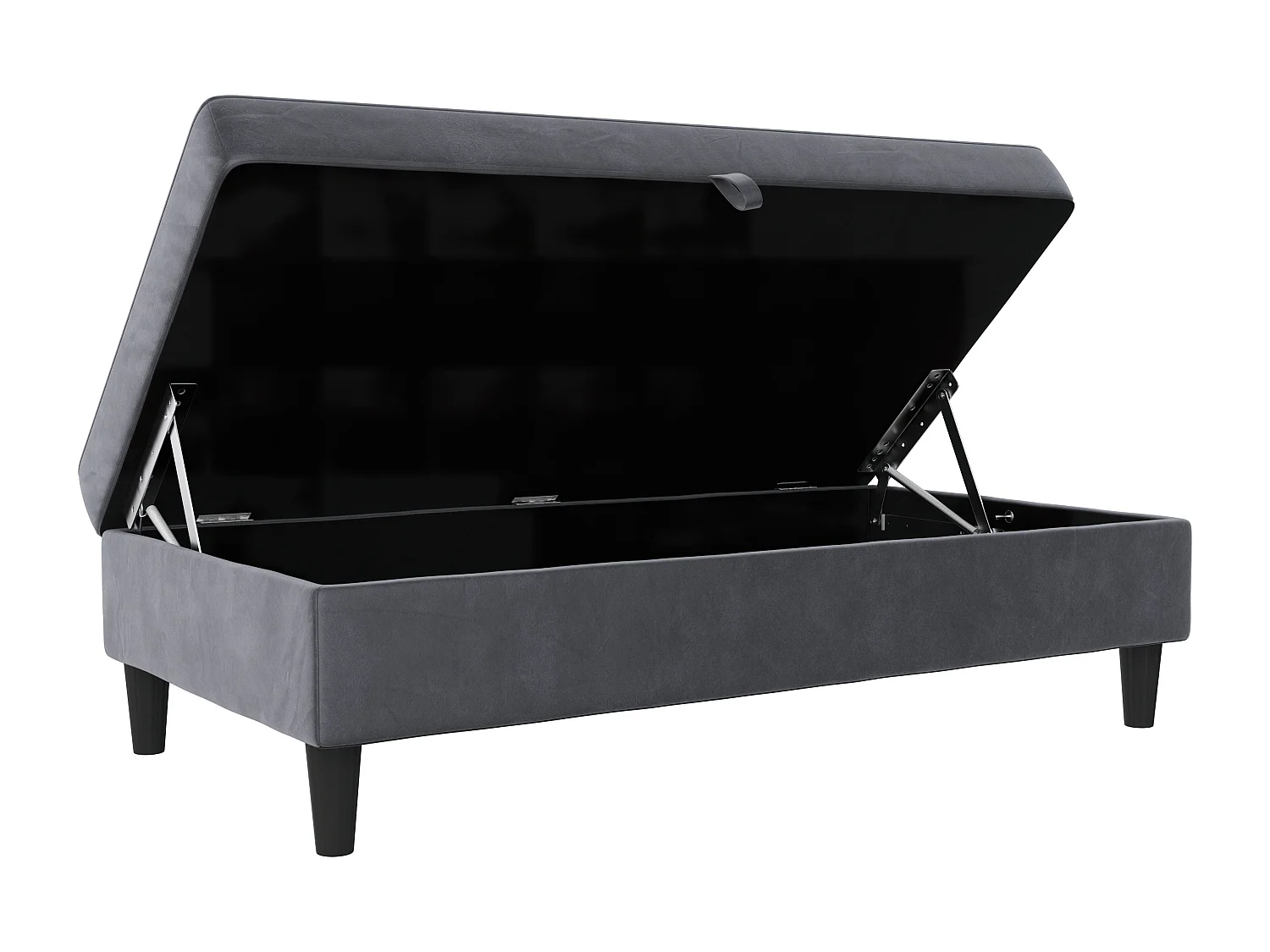 Hartford | Pouf en velours anthracite