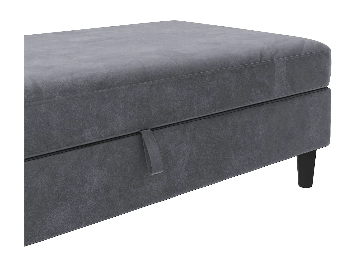 Hartford | Pouf en velours anthracite