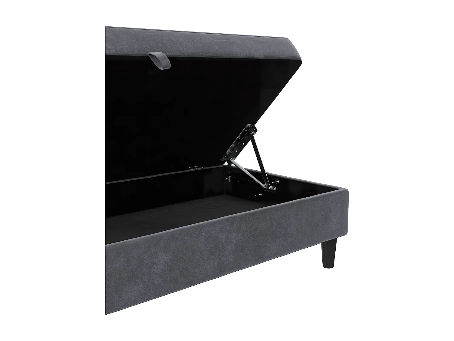 Hartford | Pouf en velours anthracite