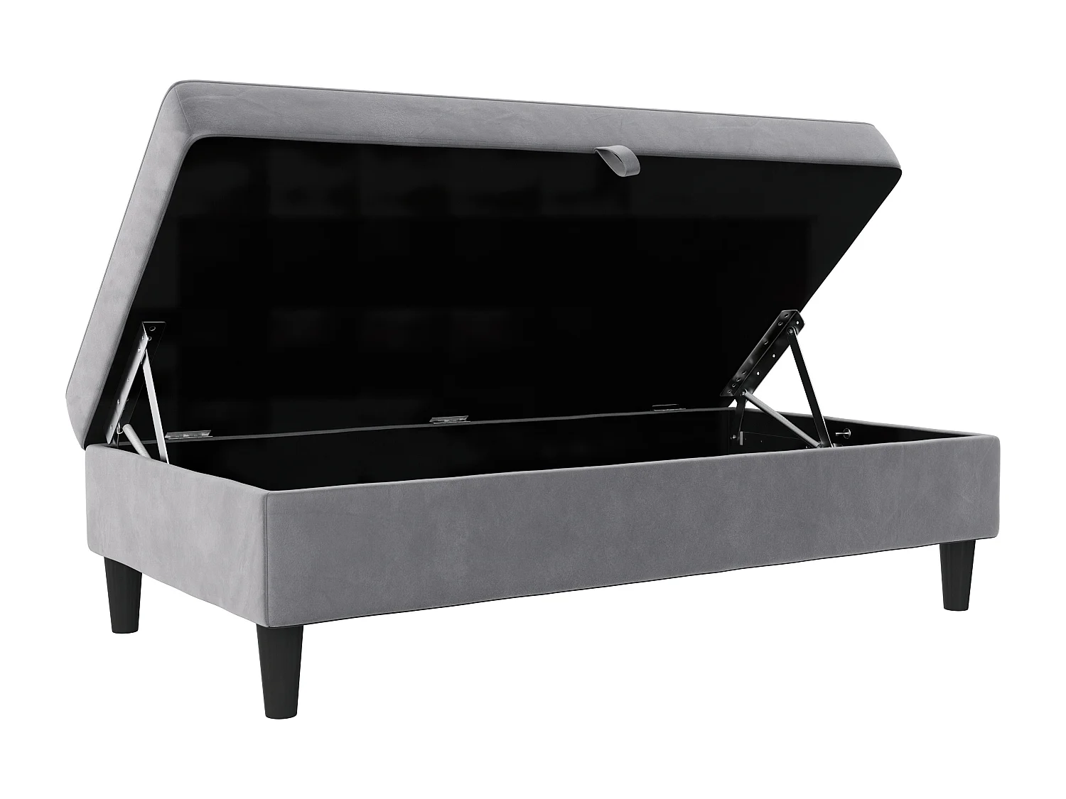 Hartford | Pouf en velours gris