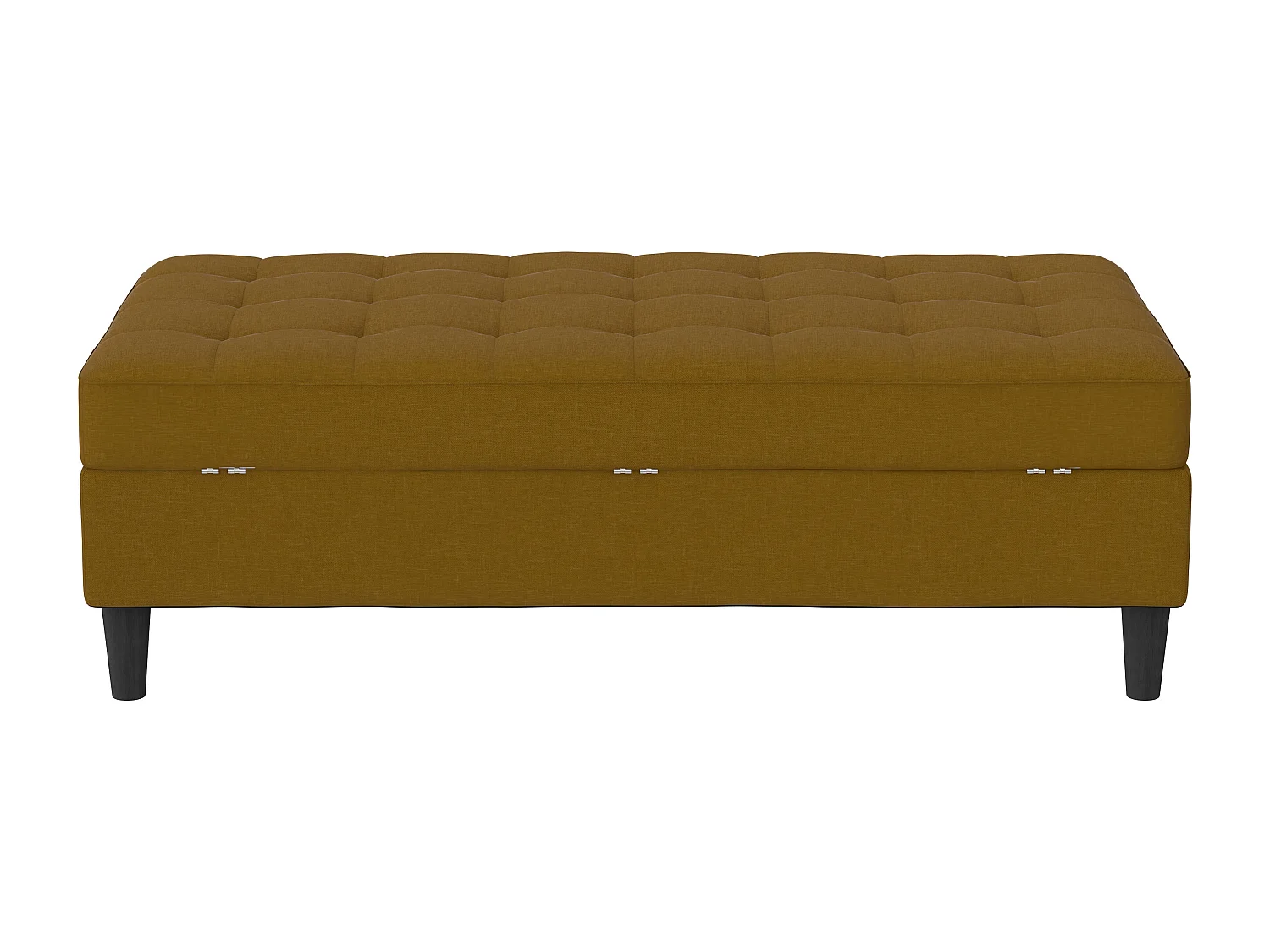 Pouf con contenitore in lino curry