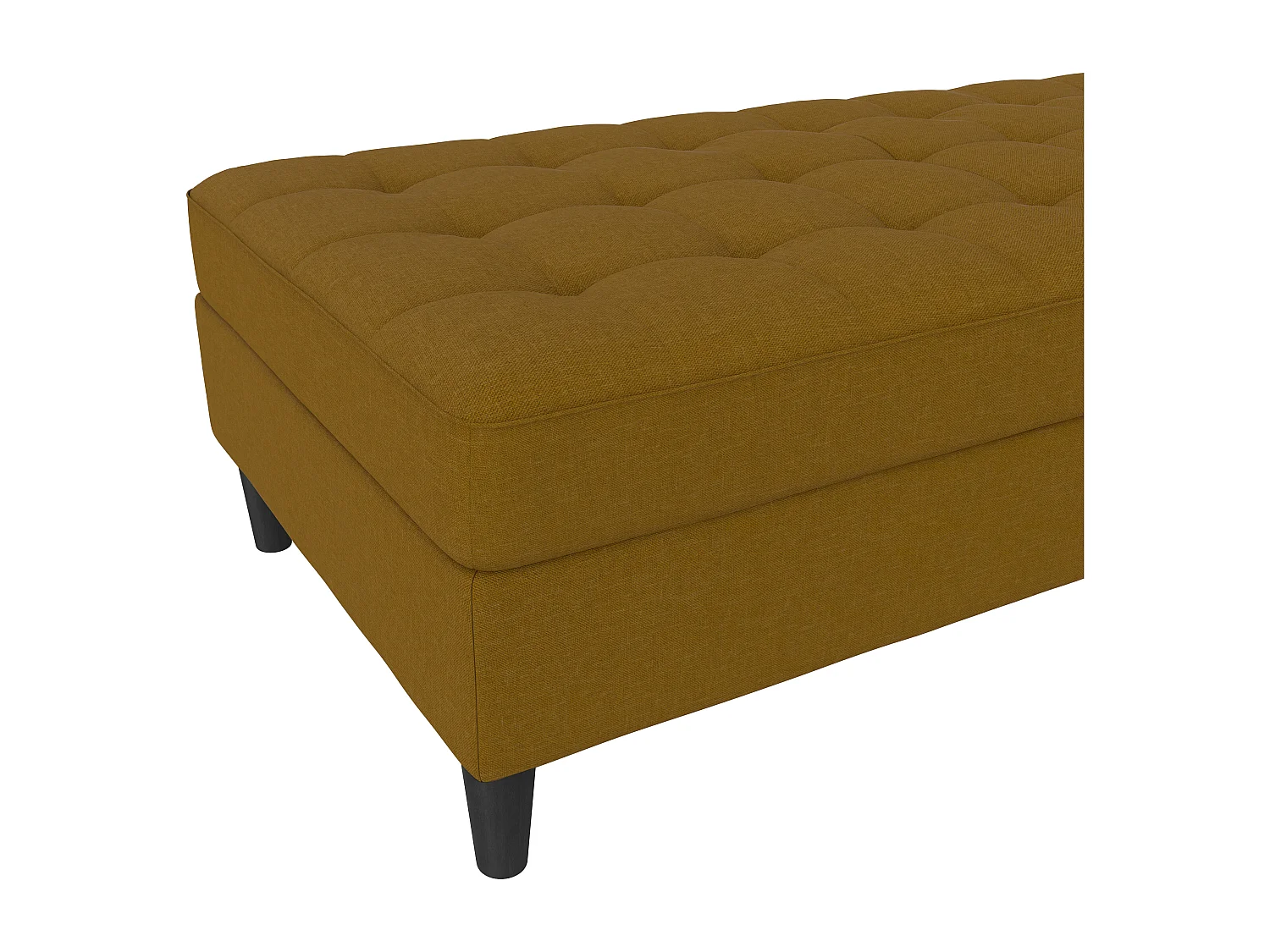 Pouf con contenitore in lino curry