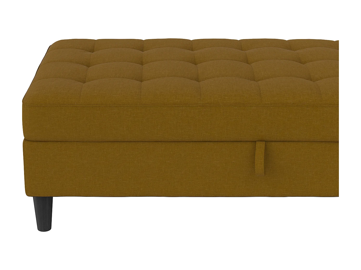 Pouf con contenitore in lino curry