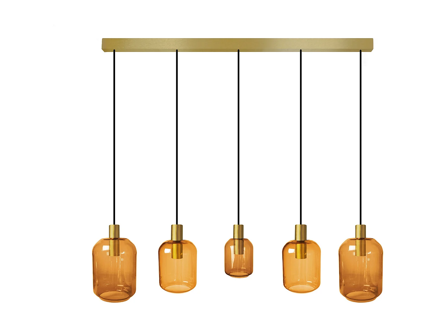 Suspensão TOSEL  SVALBARD SMB vidro bar claro D60 x  H100  cm