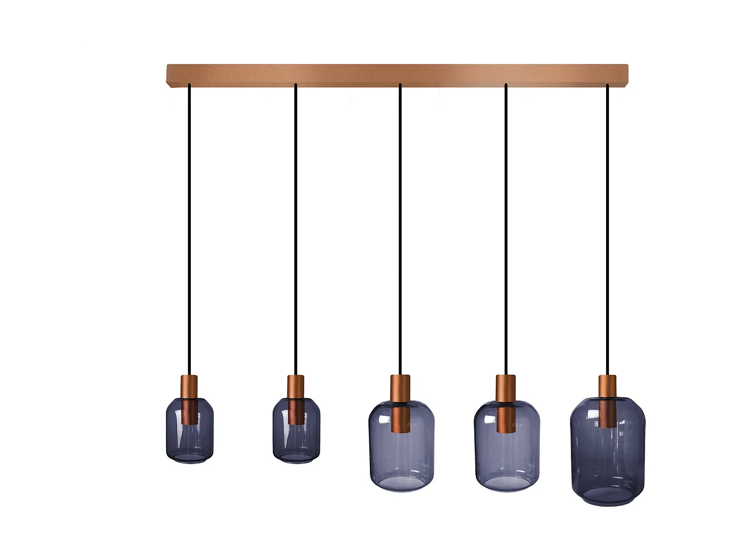 Lámpara de Araña  TOSEL ,metal y cristal,Azul  ,A 100xD20x P 60cm