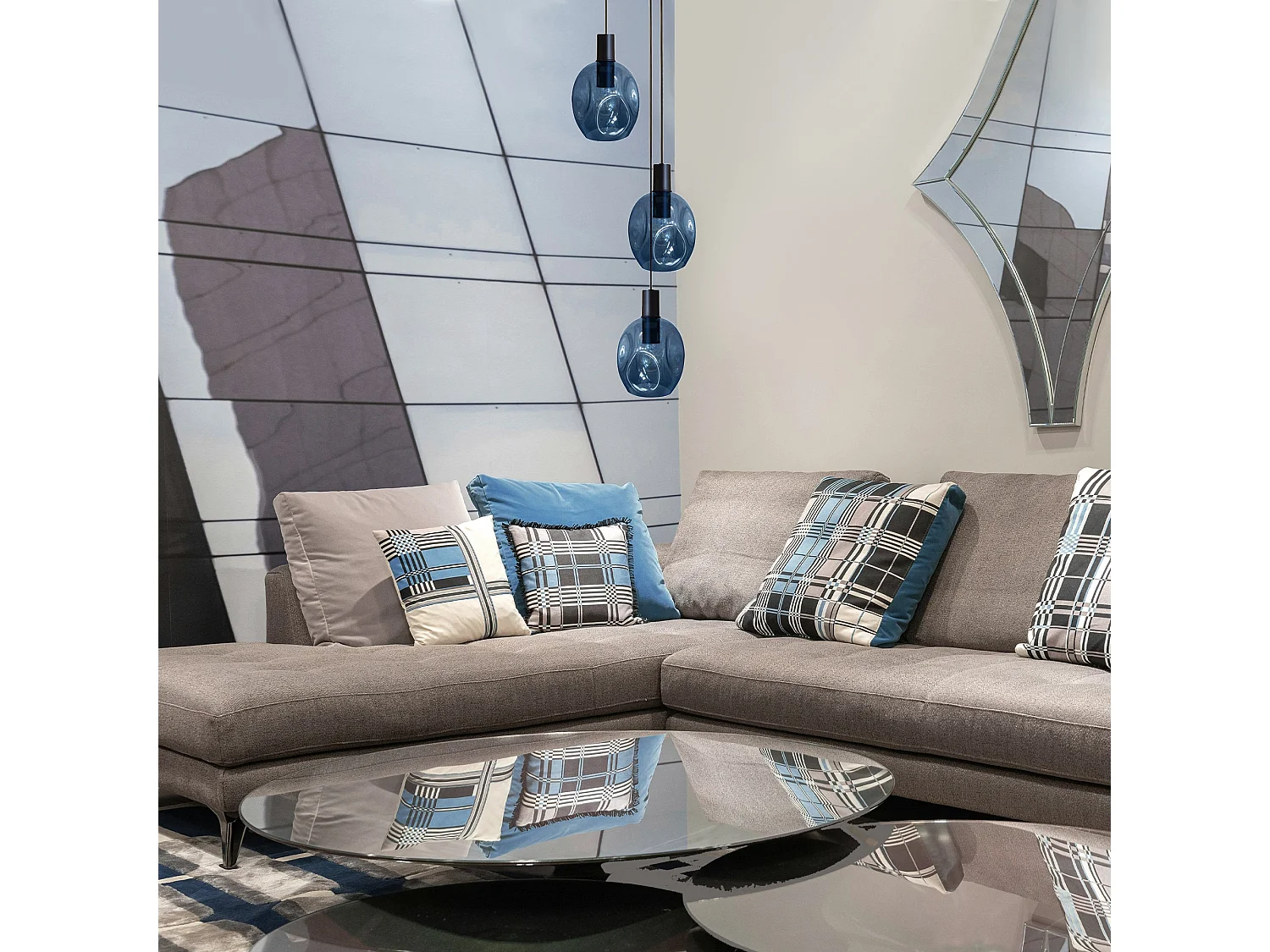 Suspensão TOSEL  VINGOLF vidro conjunto roxo D60 x  H100  cm