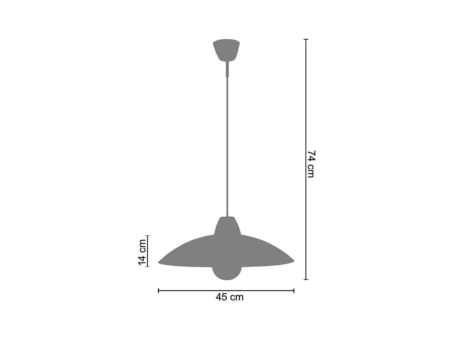 Suspensión  TOSEL ,vidrio,Blanco  ,A74xD45xP45cm