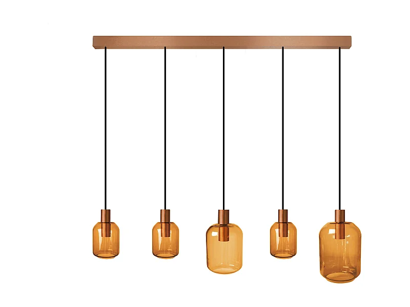 Lustre TOSEL ,métal,Jaune ,H100xD 20x P 60cm