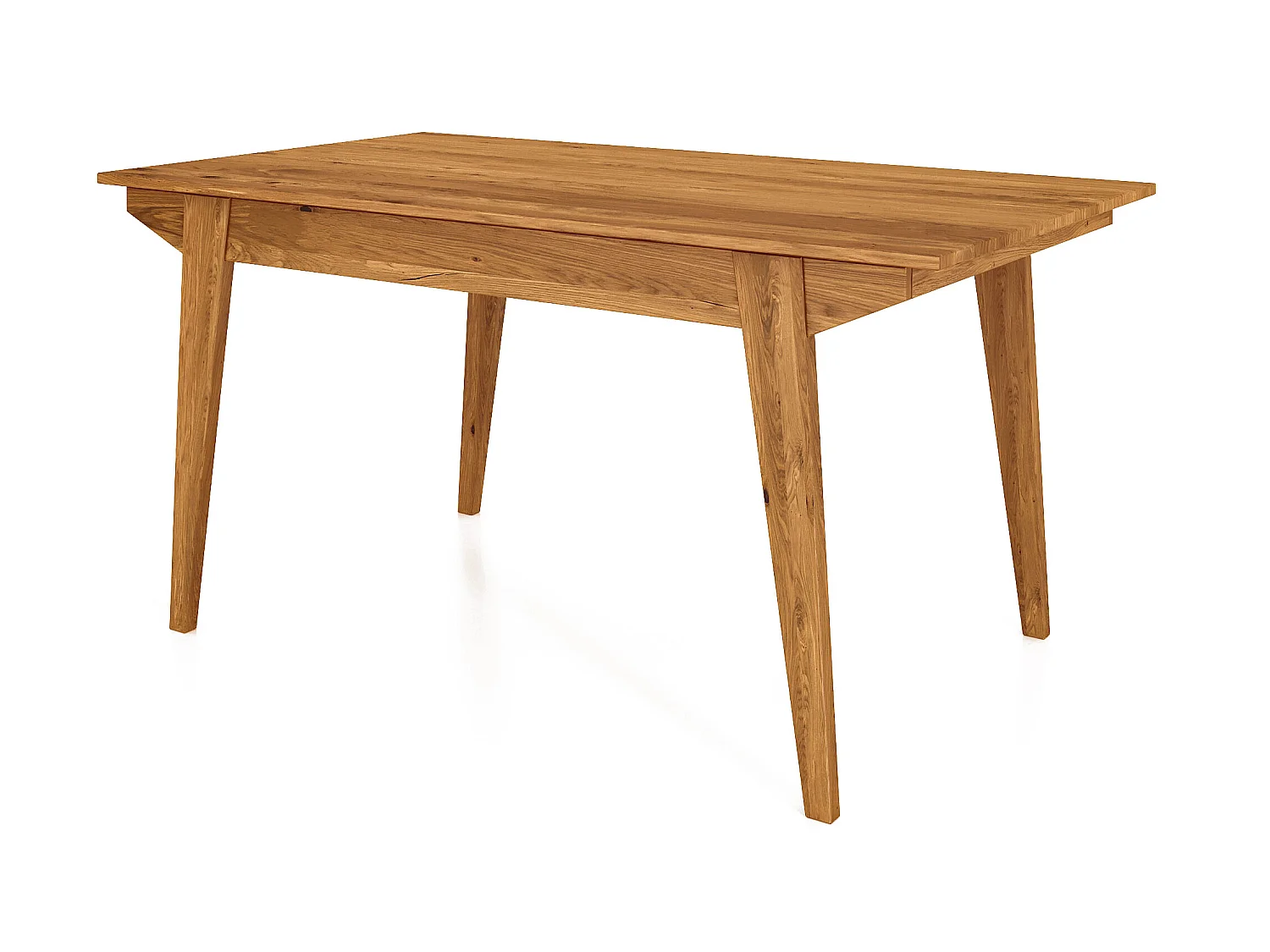 RETRO - Tisch mit Ausziehfunktion aus Wildeiche, naturgeölt 90x160