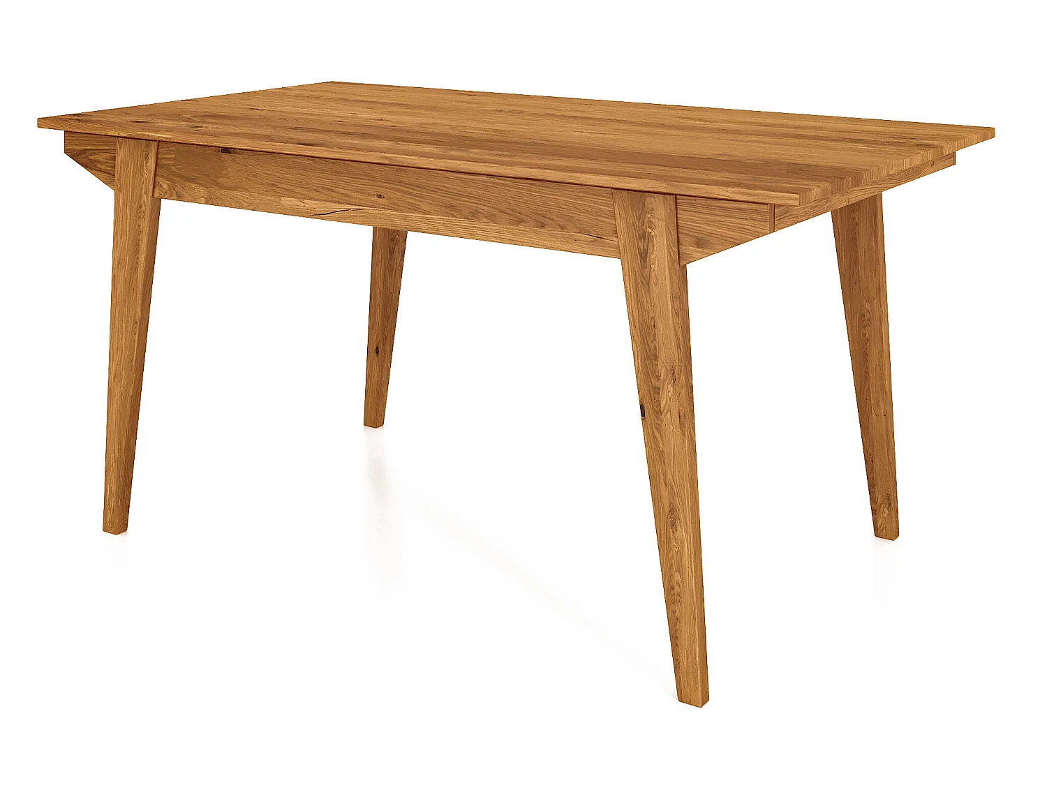 RETRO - Table à rallonge en chêne sauvage, huilé naturel 90x180