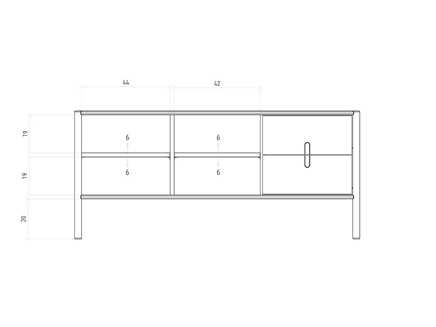 POLA - Kommode 100% aus massivem Holz aus Kernbuche, naturgeölt