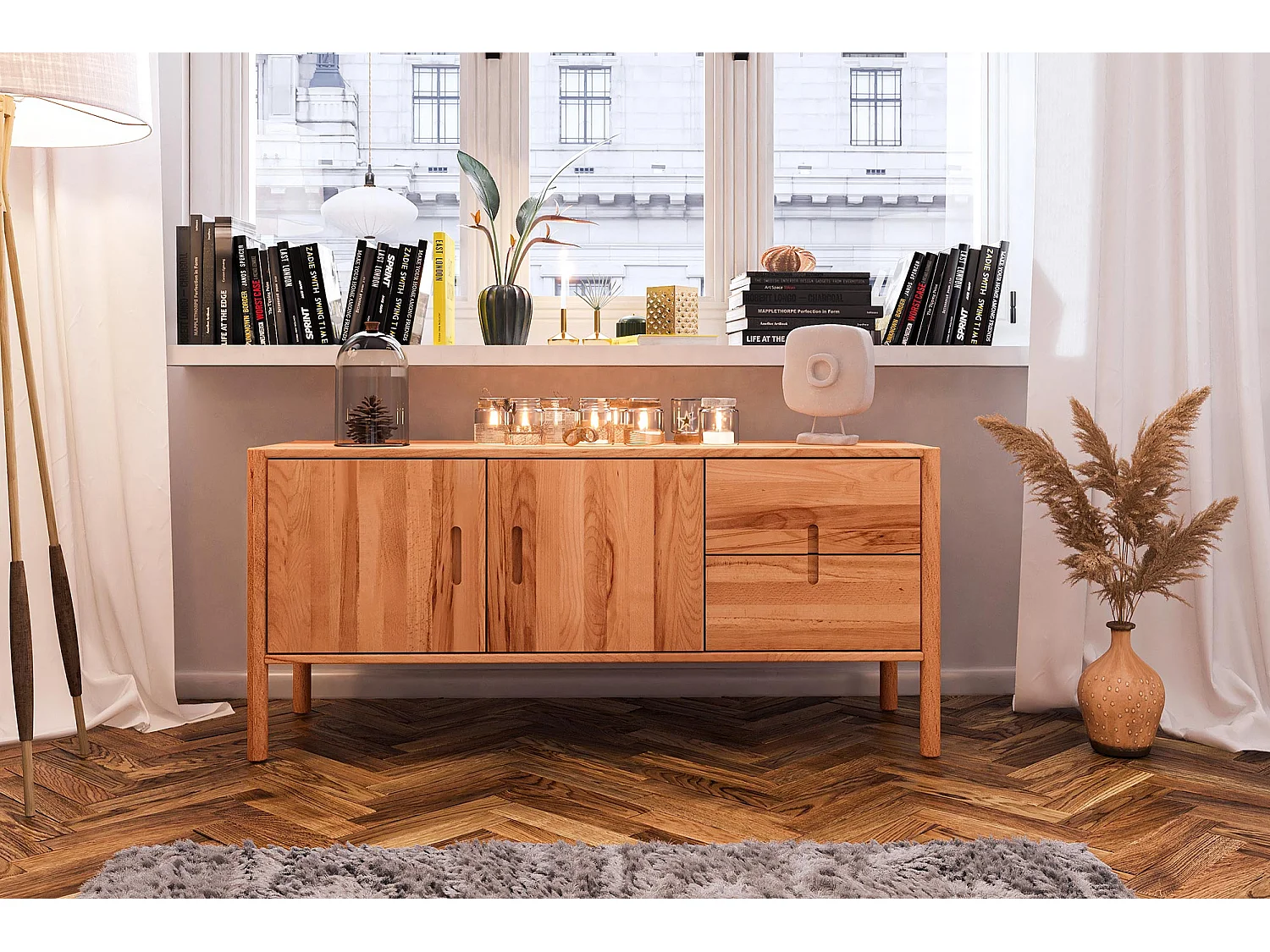 POLA - Kommode 100% aus massivem Holz aus Kernbuche, naturgeölt