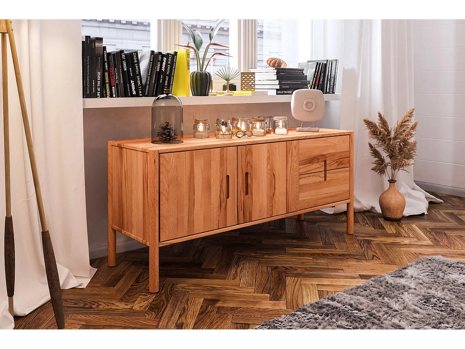 POLA - Kommode 100% aus massivem Holz aus Kernbuche, naturgeölt