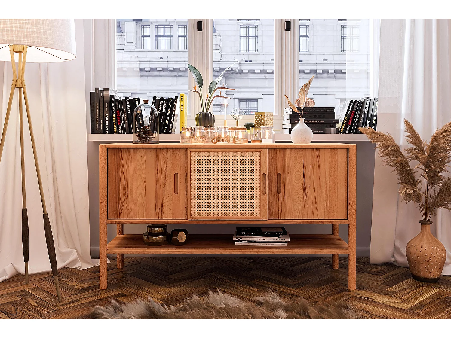 POLA - Kommode 100% aus massivem Holz aus Kernbuche, naturgeölt