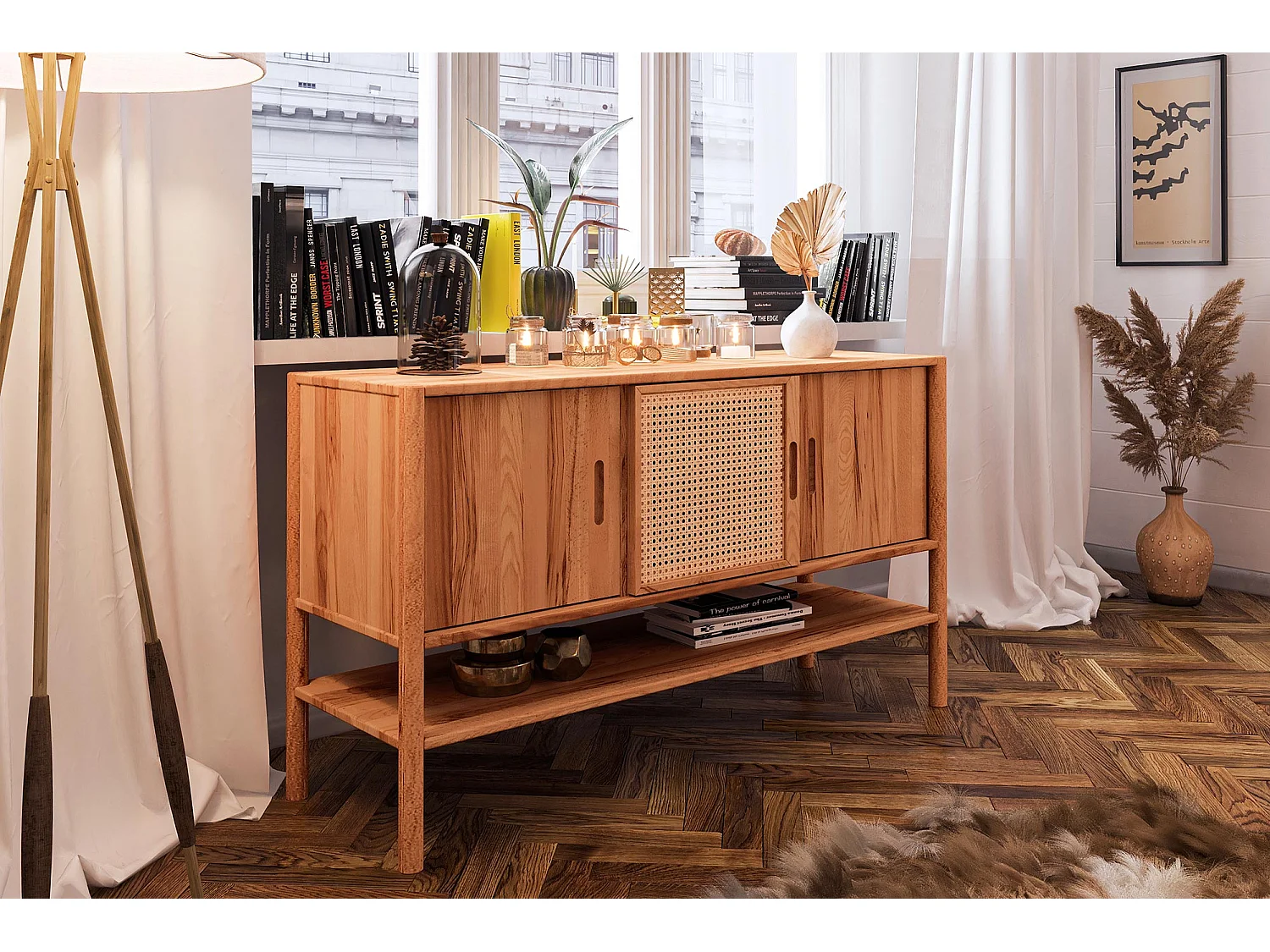 POLA - Kommode 100% aus massivem Holz aus Kernbuche, naturgeölt