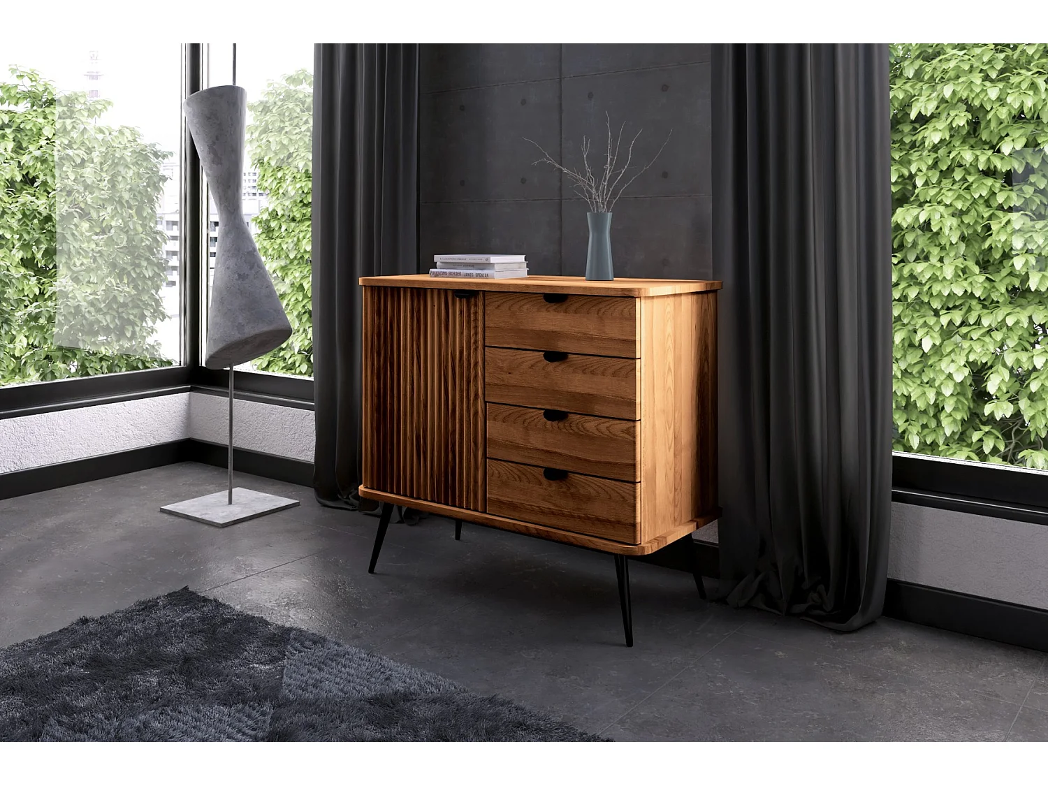 KULA - Kommode 100% aus massivem Holz aus Kernbuche, naturgeölt