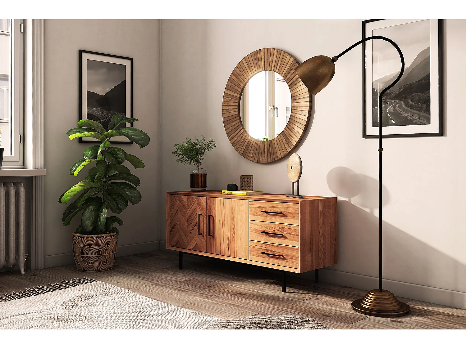 ABIES - Kommode 100% aus massivem Holz aus Kernbuche, naturgeölt