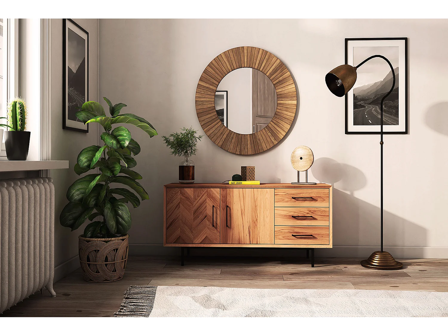 ABIES - Commode 100% en bois massif de cœur de hêtre, huilé naturel